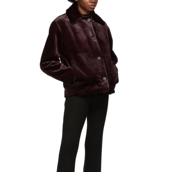 Vince Jackets & Blazers - NWT Vince Plush Faux Fur Plum Wine Casual Jacket XXS $592